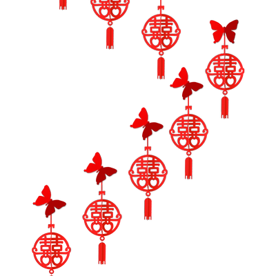 楼梯扶手婚礼装饰喜字