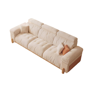 原木奶油风电动功能可伸缩沙发床