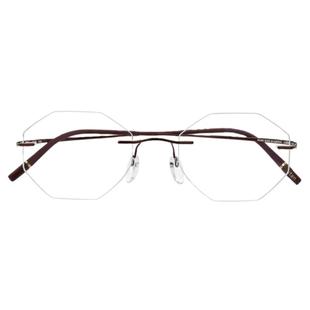 诗乐眼镜框女无螺丝纯钛超轻无框商务时尚小脸气质近视眼镜架5599