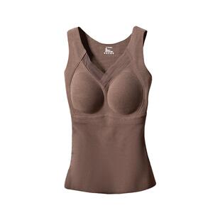 赛蔻石墨烯发热保暖背心女带胸垫免穿文胸一体式内衣打底无痕上衣