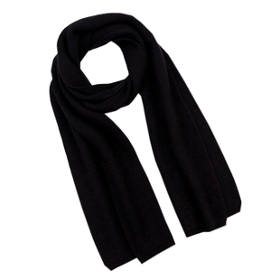 兔绒感大红色针织毛线围巾女冬季高级感黑色百搭纯色长款保暖围脖