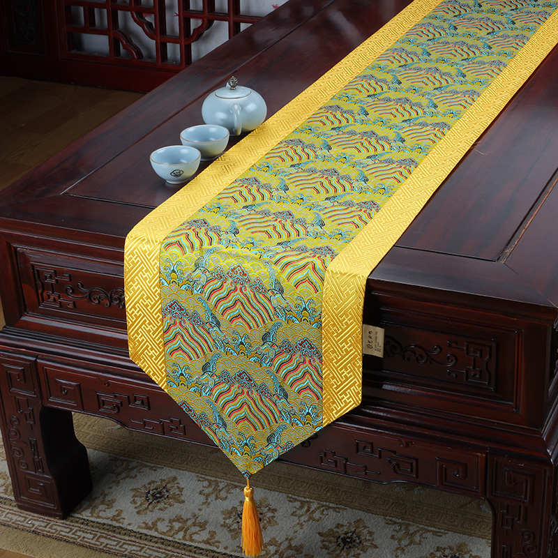 中式桌旗禅意茶席茶几旗桌布长条电视柜鞋柜盖布古典床旗茶桌垫布