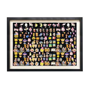 徽章毛粘板防尘展示相框纪念章收纳勋章框实木奖章收纳框摆台挂墙