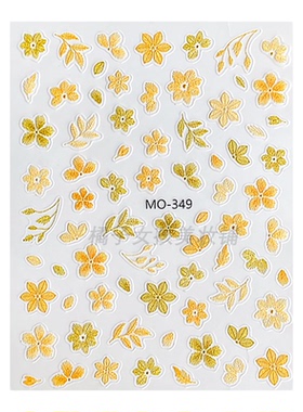 黄色花朵脸部贴纸干花装饰品