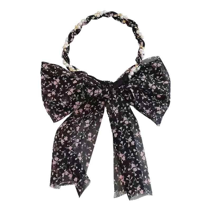 碎花发带丝巾绑发夏季飘带发箍一体女日常外戴系带编发丝带头饰