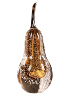 现代轻奢苹果玻璃艺术摆件高档