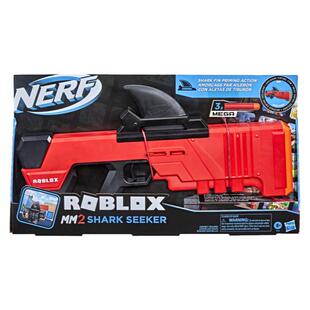 孩之宝Nerf热火Roblox MM2: Shark Seeker鲨鱼软弹发射器儿童玩具