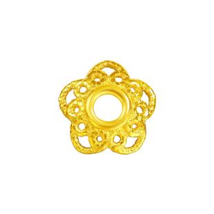 老克勒古法黄金五角花托六瓣花托足金999小配件隔片隔珠DIY送礼女