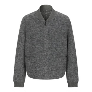 FINITY菲妮迪短外套25冬季新款简约灰色羊毛双面呢短款毛呢外套女