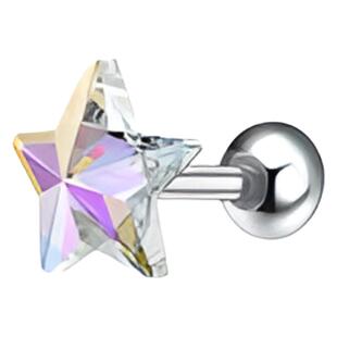 钛研社｜钛钢立体五角星韩版简约彩色耳钉细针穿刺饰品耳骨钉耳饰