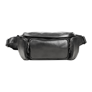 斜挎包男真皮胸包运动休闲时尚腰包韩版潮2024新款头层牛皮背包潮