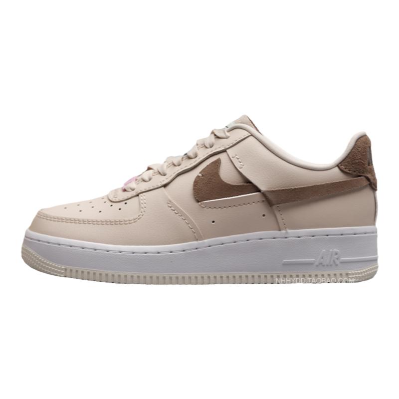 牛哄哄 Nike Air Force 1 AF1奶油棕粉断钩休闲板鞋 DC1425-100