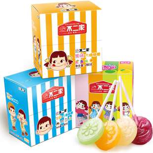 【自营】不二家大棒棒糖28支盒装 水果牛奶味棒糖果喜糖儿童零食