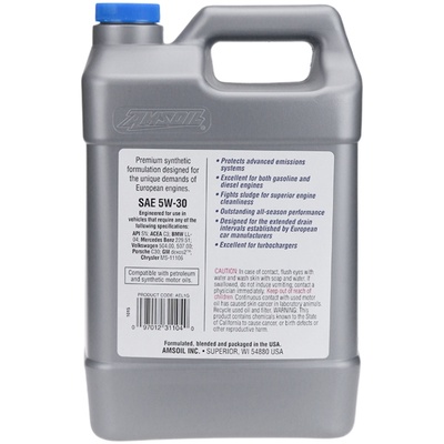 美国进口安索欧规环保机油5W-30全合成汽车机油宝马机油 3.78L