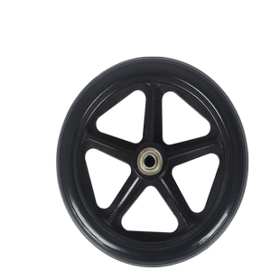 轮椅前小轮配件老人代步车轱辘带轴承实心胎1对6寸7寸8寸万向轮子