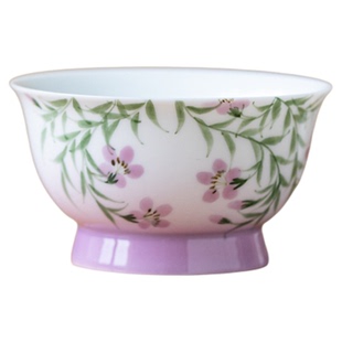 画续白瓷手绘凌霄花主人杯茶杯陶瓷功夫茶具茶碗女士高档花茶杯