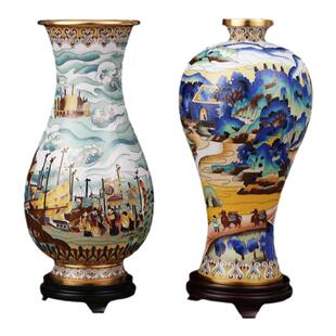 程老师 北京景泰蓝花瓶丝绸之路盛世和平瓶商务公司周年庆贺礼品