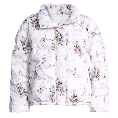 易碎商店油画感玫瑰保暖棉服