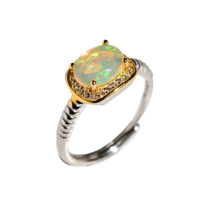 女小众欧泊戒指925宝石复古