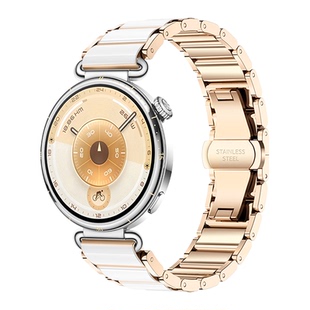 高级感仿陶瓷钢链适用小米watchs4表带41mm手表女款watchs4不锈钢金属女士新款表链s4蝴蝶扣智能运动男士腕带