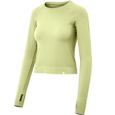 凡圣瑜伽Q弹条纹一体织长袖