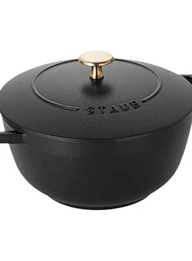 Staub 珐琅双柄煮饭锅多功能家用煲焖烧煮炖锅20cm双耳锅铸铁