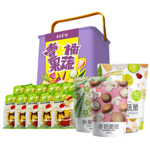 壹大桶果蔬脆甘薯紫薯芭蕉脆冬枣萝卜秋葵猕猴桃香菇菠萝蜜礼610g