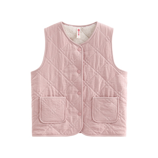 芬腾夹棉珊瑚绒马甲儿童睡衣女童单上衣加绒加厚秋冬季男童家居服