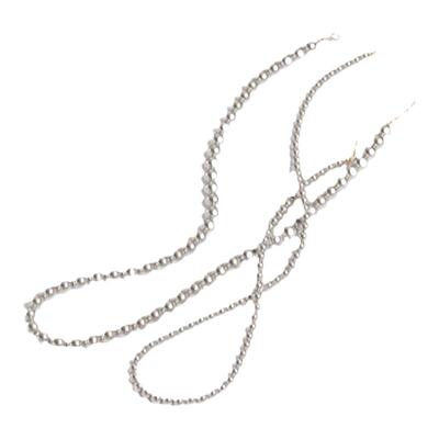 EGOACC施华洛灰珍珠项链耳环