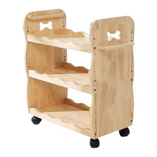 MesaSilla实木多功能婴儿厨房浴室小推车带轮移动多层收纳置物架