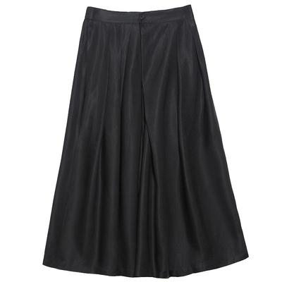 谜底休闲裤女2025夏季新品通勤简约裙裤宽松特色八分裤252MK0664