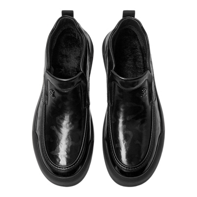 梦特娇高帮商务休闲加绒保暖皮鞋