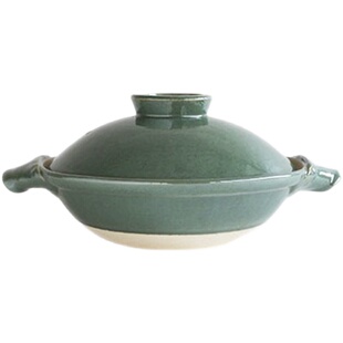 小葵川町屋日本原装进口伊贺烧山本忠正作青磁釉耐热土锅煲汤锅