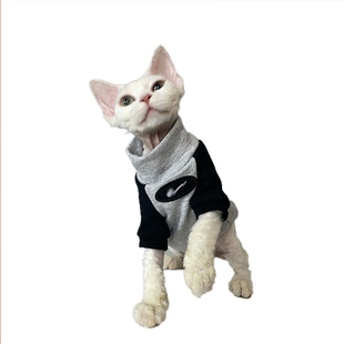 任发财无毛猫衣服斯芬克斯猫德文衣服纯棉加绒加厚卫衣潮牌秋冬款