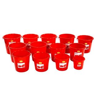 珠江牌塑料桶红色带盖家用学生宿舍用洗衣服洗澡加厚蓄水桶手提桶