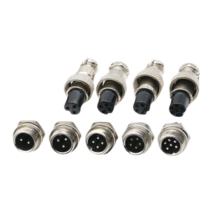 航空插头GX12/16/20mm开孔圆形连接器2/3/4/5/6/7/8/9/10芯焊线式
