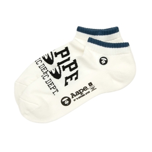 Aape旗舰店配饰猿人刺绣字母提花撞色短袜5338XXP