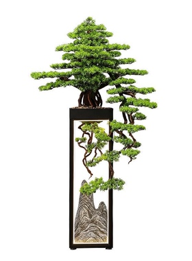 仿真迎客松罗汉松大型落地摆件