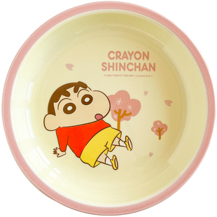 蜡笔小新盘子菜盘家用陶瓷饭盘早餐盘特别好看的深盘碟子可爱餐具