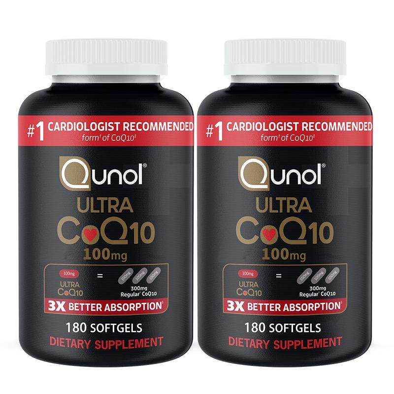 Qunol 酋诺 超级辅酶Q10 180粒2瓶装 3倍吸收心肌保健美国进口