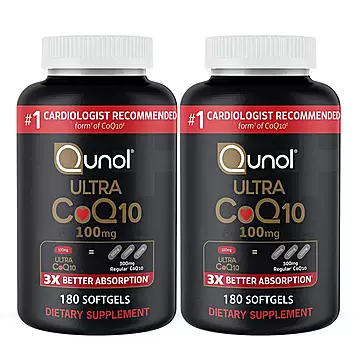 Qunol酋诺辅酶Q10 180粒2瓶装 3倍吸收美国进口