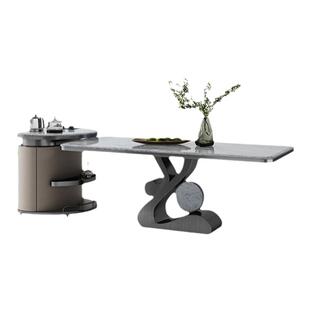 诚骏天然大理石奢石岛台餐桌一体两用高端家用可移动分离成品导台