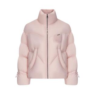 艾莱依短款羽绒服女款冬季新款立领设计感假两件时尚鸭绒休闲外套