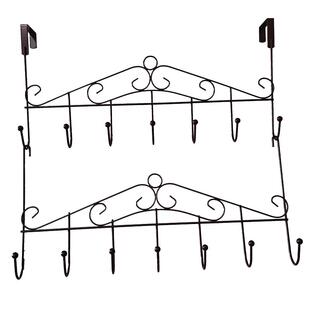 多层加长门后挂钩铁艺背式挂架浴室免钉免打孔挂衣架门上置物架