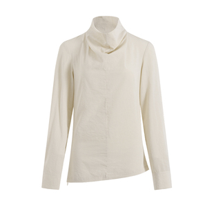 NON RESTRAIN气质通勤荡领长袖衬衫上衣女百搭显瘦花苞半身裙套装