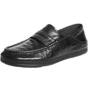 百丽一脚蹬商务乐福鞋男2026新款春季牛皮革舒适休闲皮鞋A2301AM6