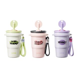 苏泊尔高颜值保温水杯316L不锈钢女生大容量泡茶杯咖啡杯带吸管