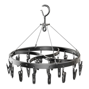 铝合金晾衣架多夹子不锈钢凉晒内衣圆盘婴儿内裤袜子专用功能神器