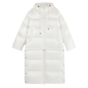 BJHG不计后果长款鹅绒羽绒服女款冬季潮牌宽松加厚可拆卸两穿外套