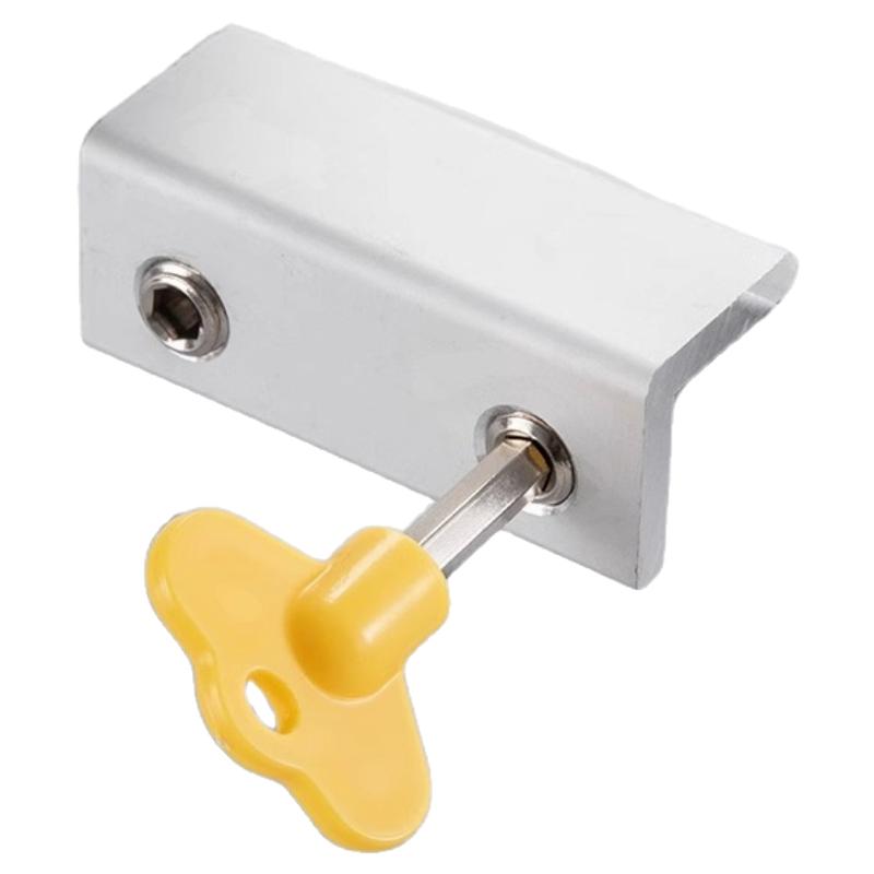 塑钢平开门窗T型锁免打孔窗户锁扣配件限位器安全锁防护锁防盗锁